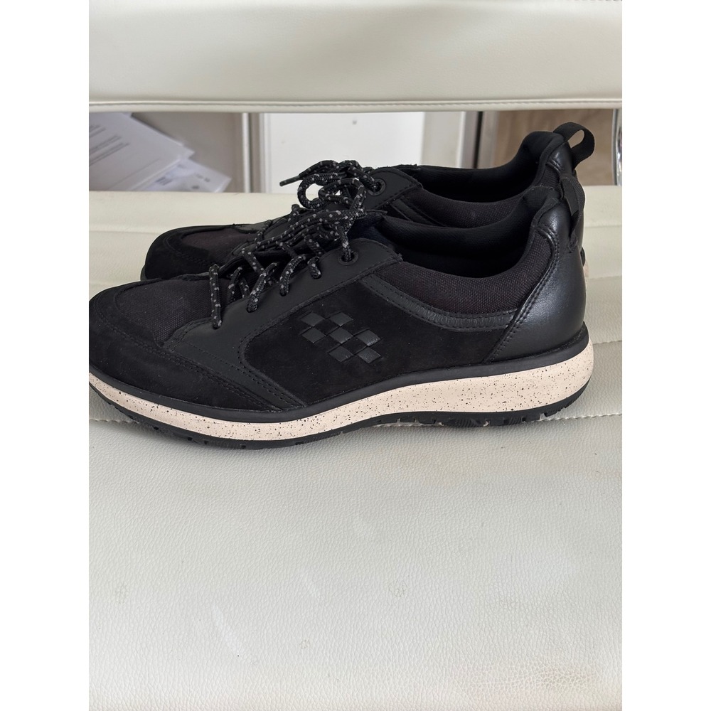 SAS Shoemakers Black Leather Suede‎ Comfort Walking Sneakers free timeg